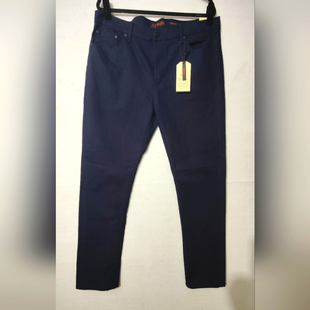 Riot Empire Jeans Mens  Size 38x32 Dark Navy In‎ Color Slim Skinny Stretch